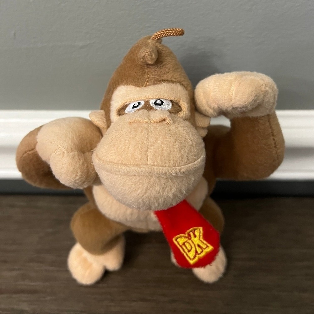 Nintendo‎ Super Mario Donkey Kong Plush Figure DK Red Tie Stuffed Toy